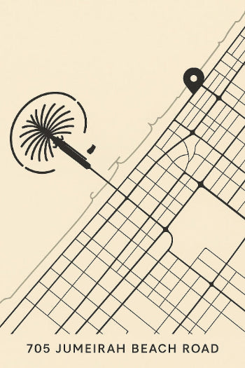Map of Halm Collective Wellness Club, 705 Jumeirah Beach Road, Dubai. 