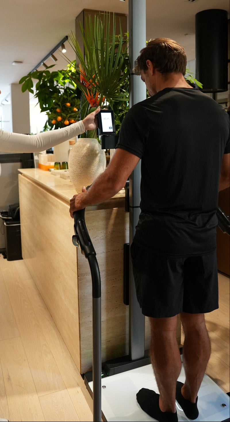 Body scan with coach in our private boutique gym, Jumeirah Dubai.