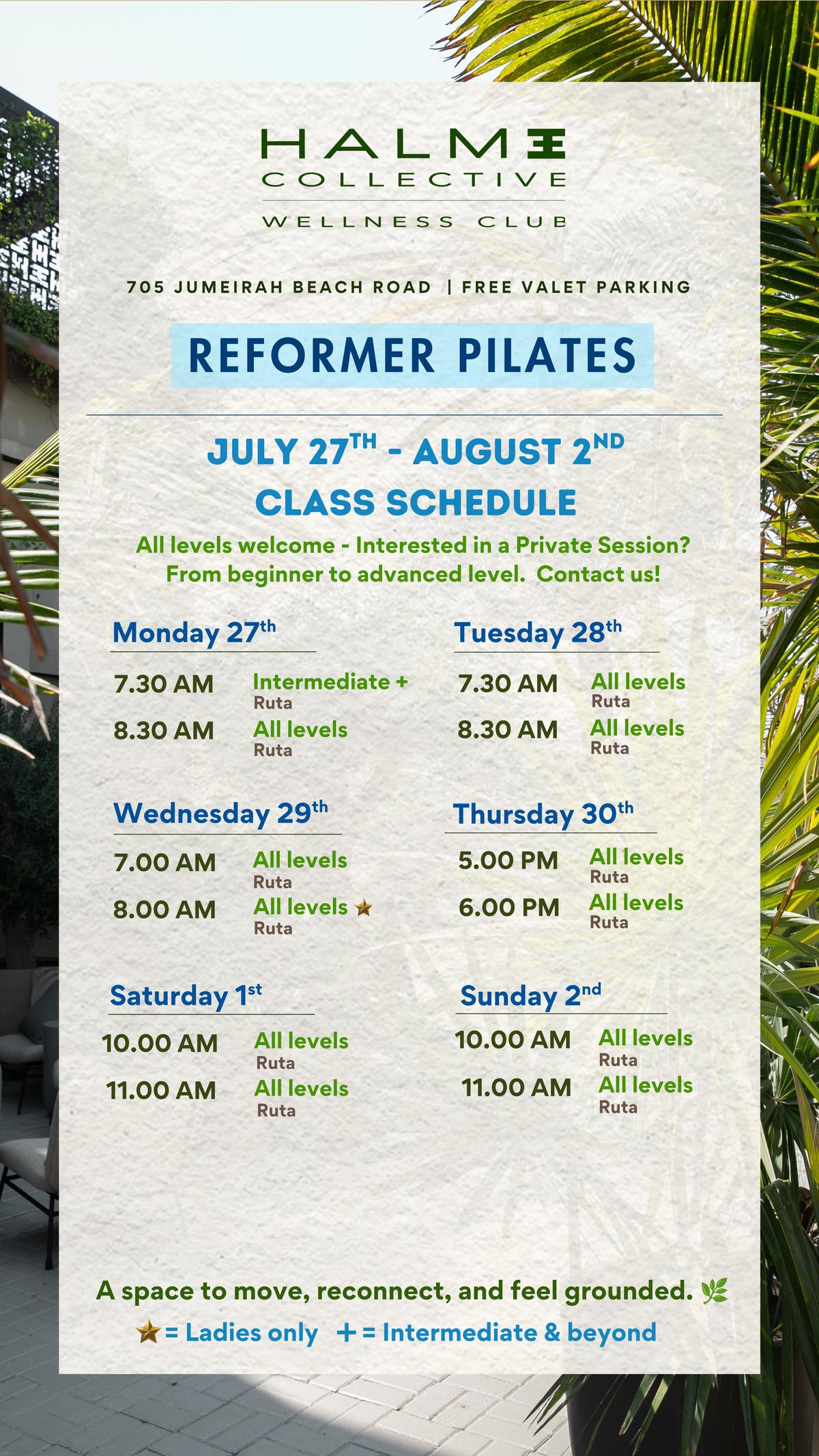 group reformer pilates classes in jumeirah