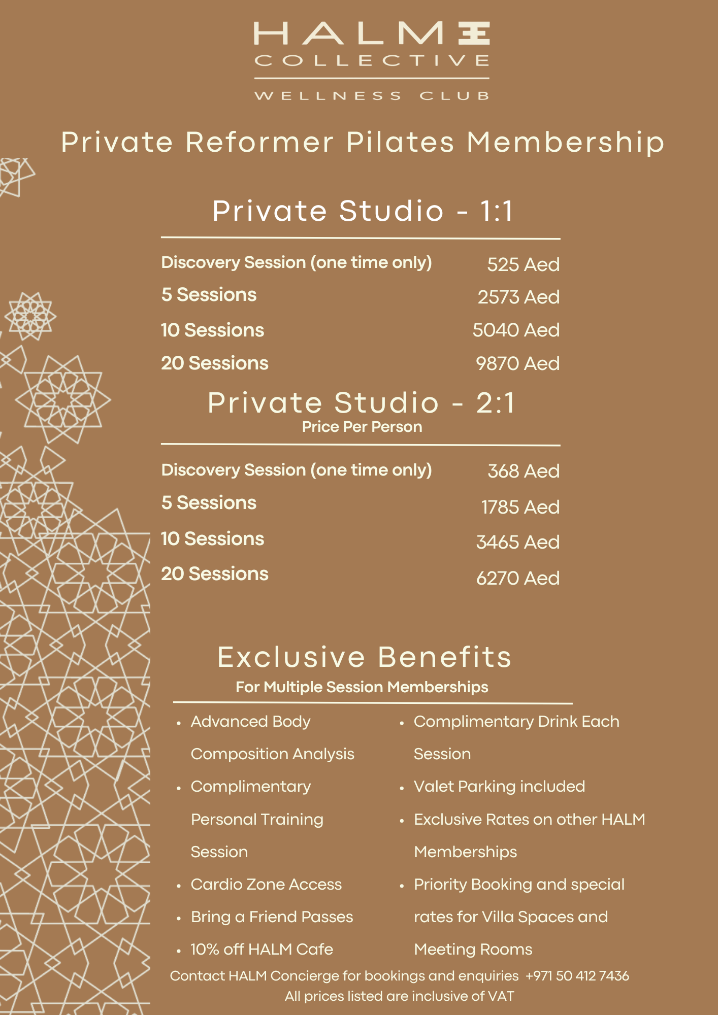 HALM Collective Wellness Club private reformer pilates membership pricing and benefits