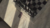 Luxury leather chess board game available to play at Halm Cafe. 